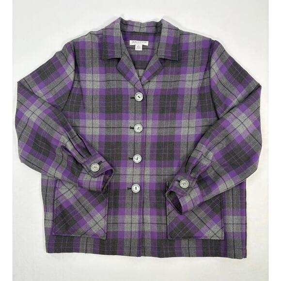Women’s VTG PENDLETON Limited Edition 49er Purple Plaid Wool Shirt Jacket Sz PL - Picture 3 of 13